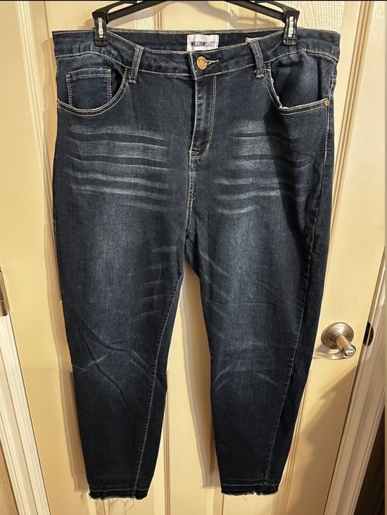 William Rast Denim - William Rast Sculpted High Rise Skinny Jean w Faded Wash, Dark Blue, Sz 30